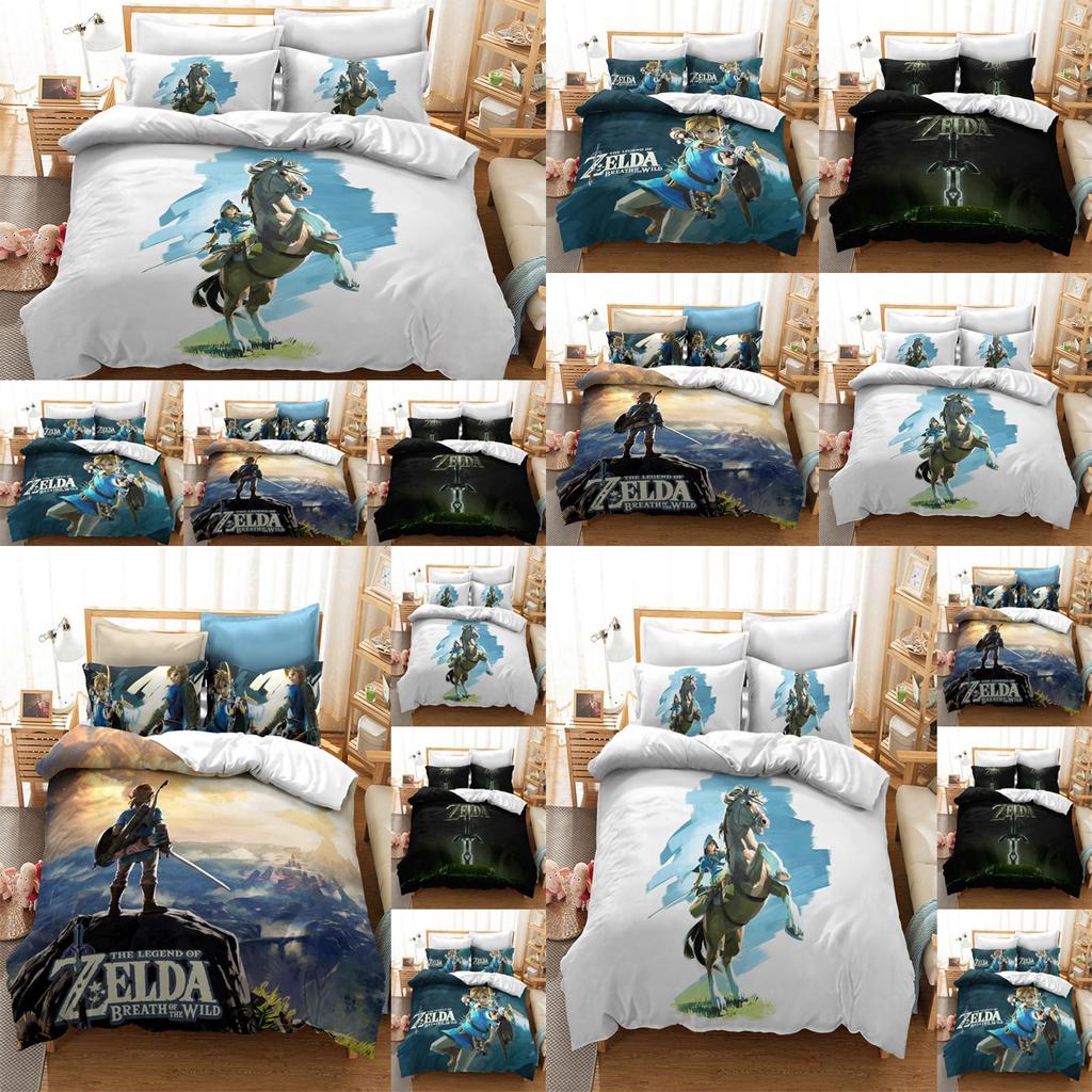 The Legend Of Zelda Colorful Cartoon Bedding Set Queen King Size Soft Material Patterned
