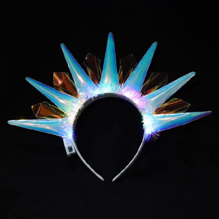 Glowing Headband for Women PVC LaserColor Hairhoop Halloween Party Headwear