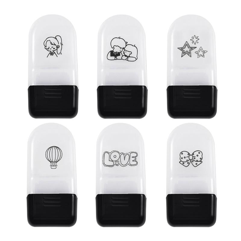 

6 шт. Мультяшный роликовый штамп Скрапбукинг Крафт Штамп Детский развивающий инструмент Для изготовления открыток Журнал Фотоальбом Блокнот 1