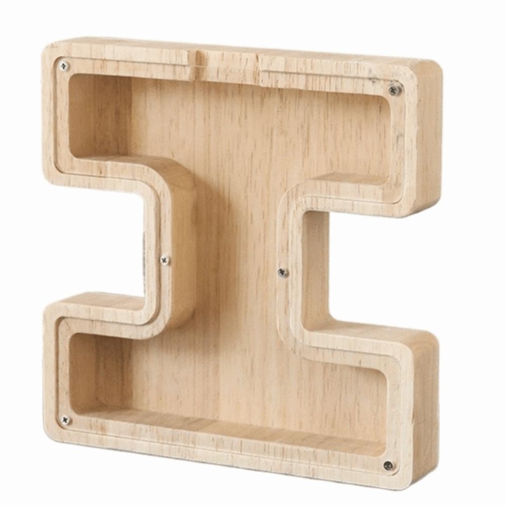 Clear Acrylic Wooden Letter Piggy Bank 26 Letter Children's Toy Storage Box Coin Storage Case Gift