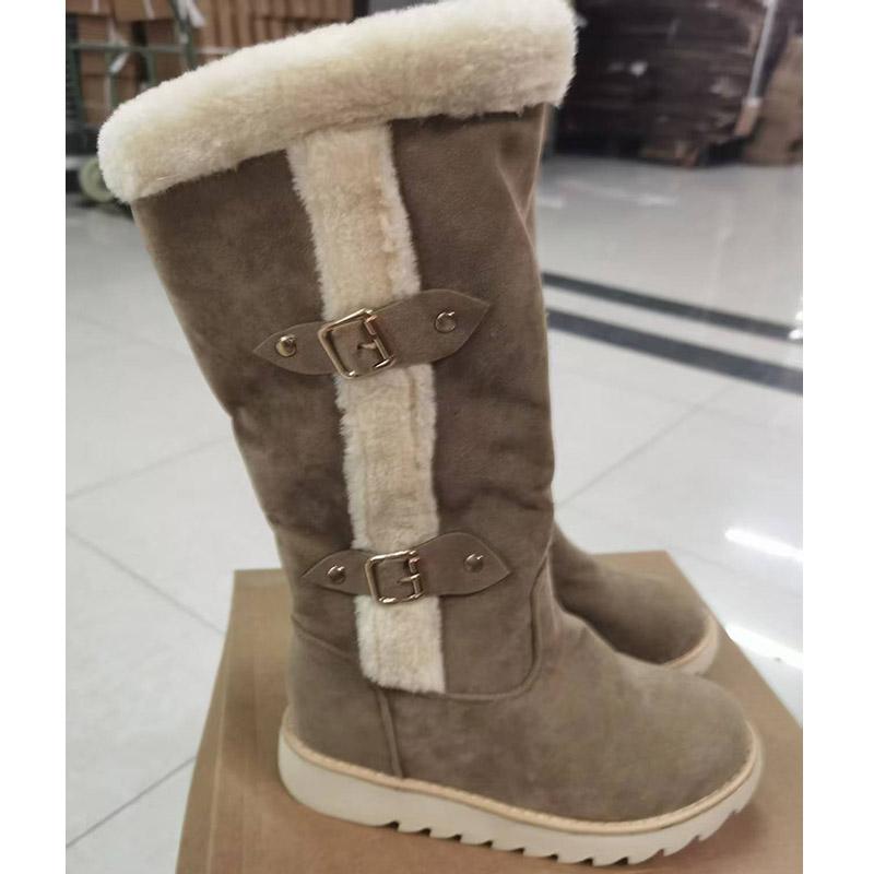 Women's Snow Boots Winter New Warm Thick-bottomed Skiing Must-have Large-size Plush Medium Boots