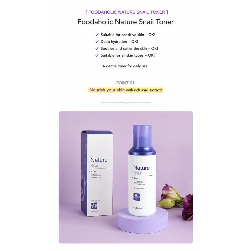 FoodaHolic Nature Snail Mucin Regenerating Toner 150ml