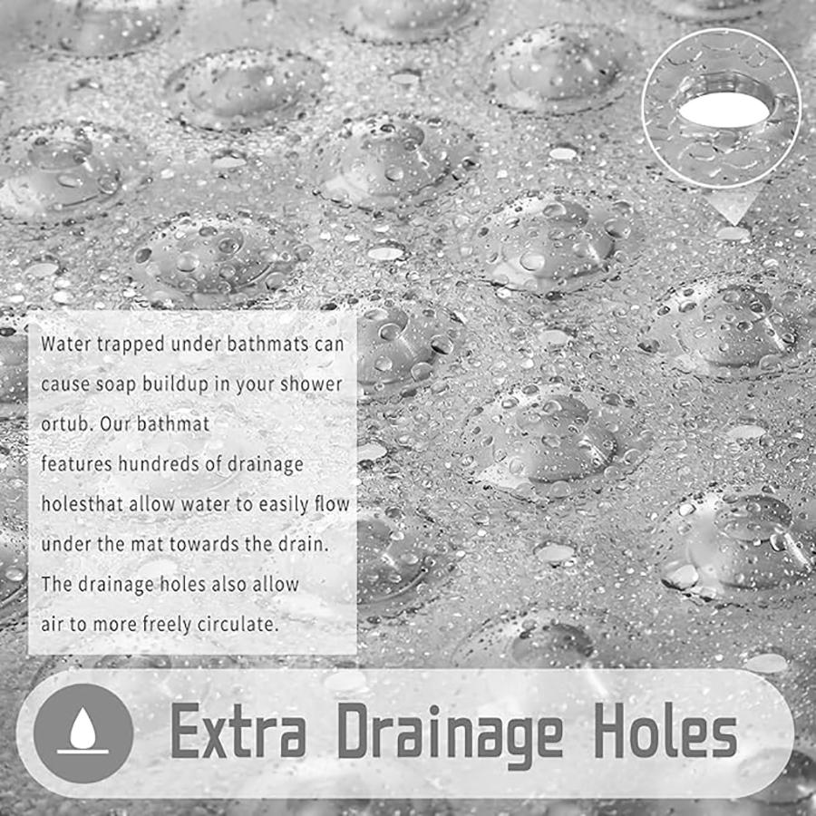 Čtvercová koupelnová předložka, Protiskluzová koupelnová předložka s přísavkami, Koupelnová předložka, Drenážní otvory, Lze prát v pračce
