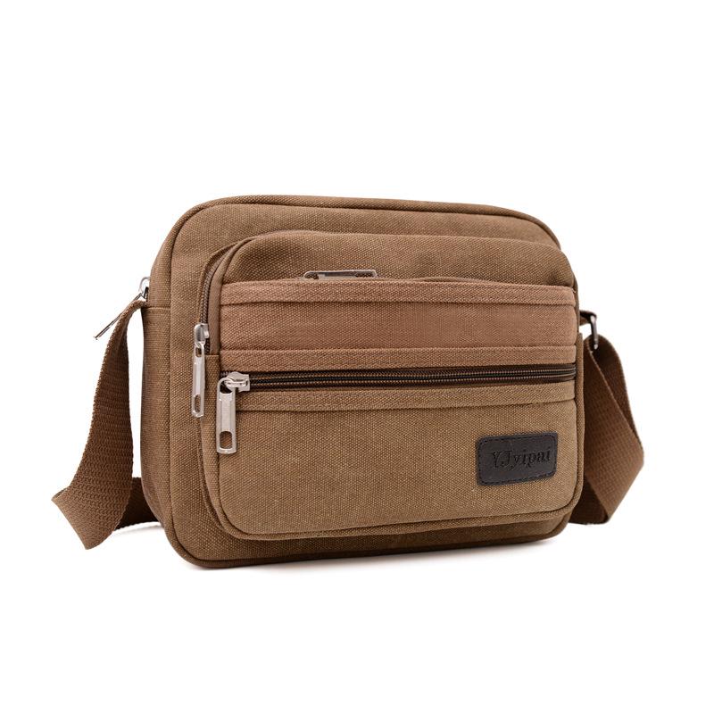 Men's Retro Fashion Canvas Crossbody Bag - Breathable, Solid Color Design
