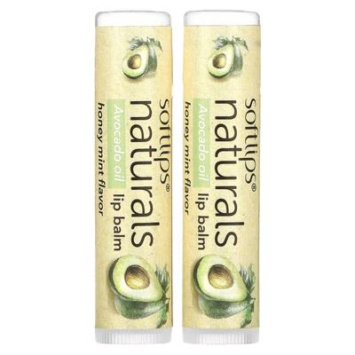 Natural Lip Balm, Honey Mint, 2 Count, 4.2G (0.15Oz) Each
