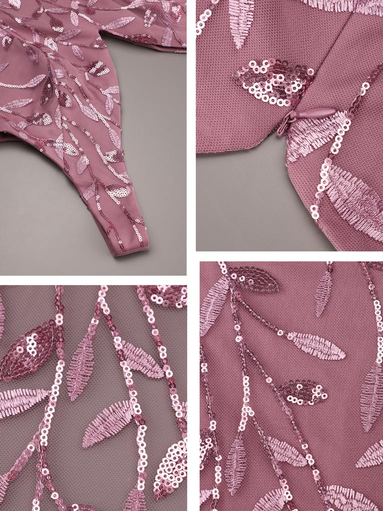 Evig pene klassiske dobbel V-hals paljetter Fishtail Maxikjoler for kvinner