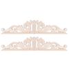 4pcs Wood Wood Carving Applique 5.12x2.76x0.35in Light Brown European Style Wood Ornament Wood Carving Solid Wood Texture