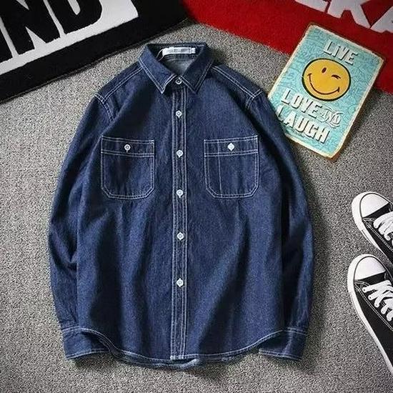 2023 Men's Wear-Resistant Thin Denim Work Shirt - Fashionable Long Sleeve Autumn Jacket