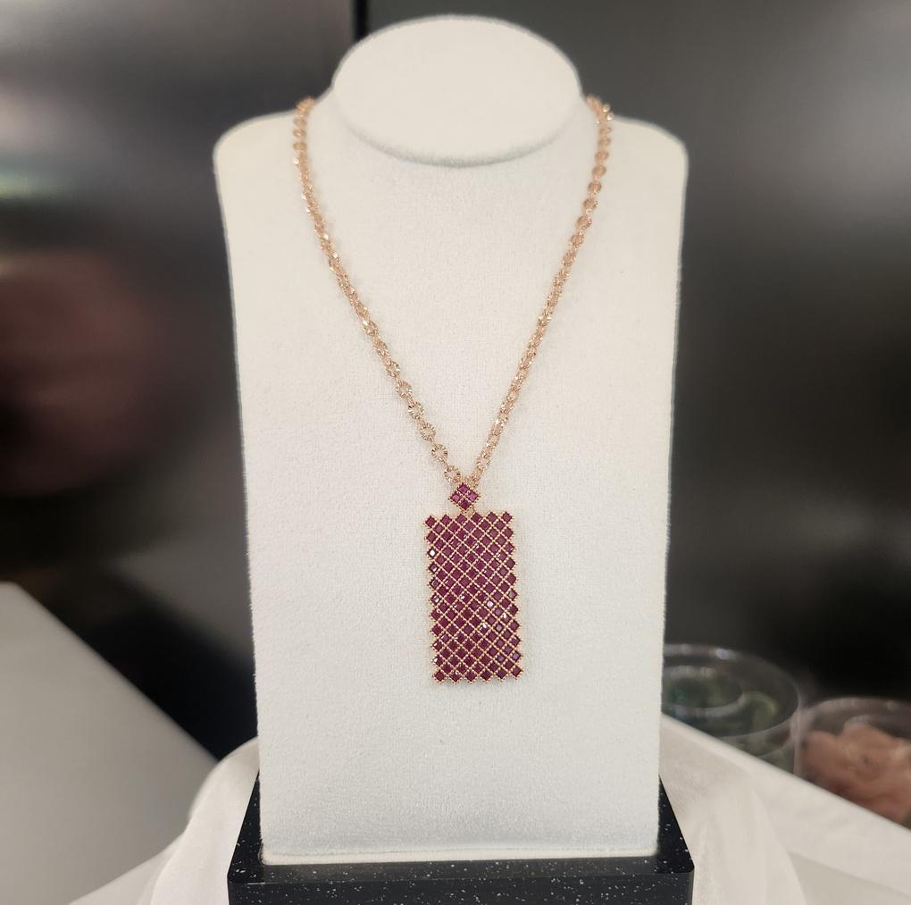 Atria Square Ruby N Red Necklace JTONEKK0006RBF