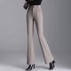 Women's High Waist Slimming Draping Professional Micro-Pull Straight Suit Trousers Bell-Bottom Pants