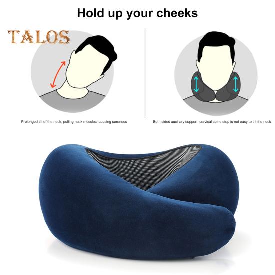Travel Neck Pillow Aircraft Memory Foam Neck Support Cushion Adjustable Ergonomic Design Washable Neck Support Pillow