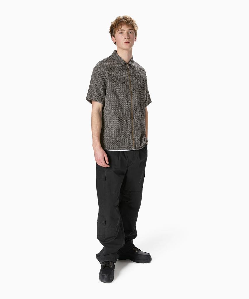 THISISNEVERTHAT Damaged Denim Zip S/S Shirt Gray