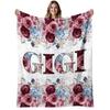 1pc Floral Gigi Flannel Blanket, Elegant Flower Design Print, for Sofa Bed Living Room, All-Season, Halloween Christmas Fall Decor, Bed Cover