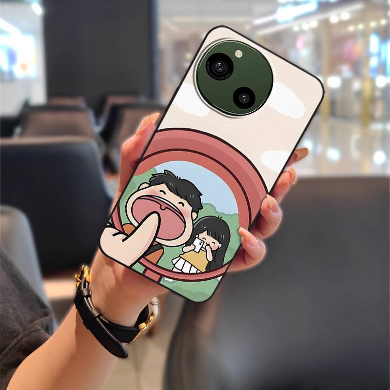 Couple Anti-dust Phone Case For Sharp Aquos R9/SH-51E Anti-knock Silicone Protective Durable Dirt-resistant TPU Graffiti