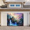 2D Dreamy Forest Waterfall Wall Tapestry Rainbow Sky Background Cloth for Home
