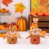 Thanksgiving Harvest Autumn Flower and Leaf Scarecrow Plush Dolls Keychains Charm Hanging Ornament Festivals Decors