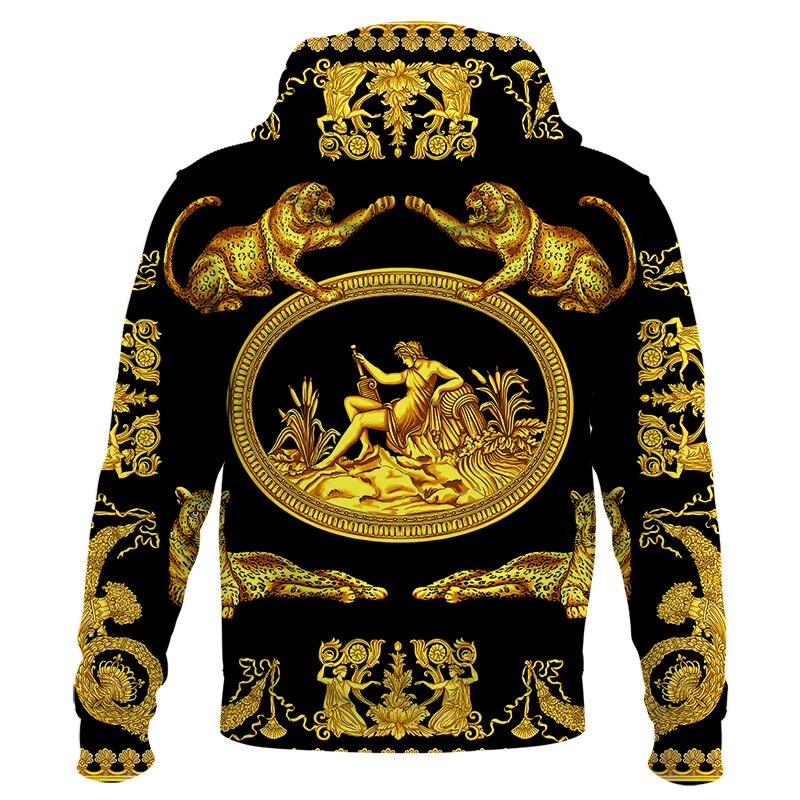 Männer Frau Goldene Leopard 3D drucken Hoodies Sweatshirts Mode Kapuzen Hip Hop Herren Marke Hoodie luxus Streetwear dropshiping