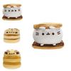 Colorful 25cm Hamburger Cat Plush Toy Stuffed Animal Cake Cat Rainbow Cat Doll