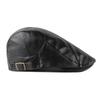Fashion PU Beret Hat Casual Retro Painter Hat British Style Adjustable Leisure Visor Cap Men Women