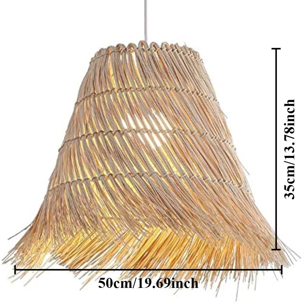 

Modern Chandeliers Bamboo Wicker Rattan Ceiling Light Fixture Industrial Bamboo Woven Hanging Lighting E27 Pendant Lamp in Beige Without E27 Bulb
