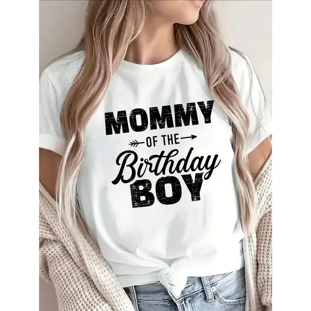 Black T-Shirt for Mothers, Featuring A Design for The Birthday Mom Making It Great for Birthday Celebrations, Casual Outings