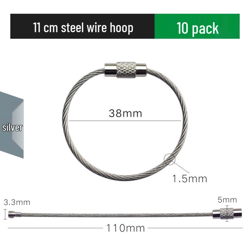 

Stainless Steel Wire Key Ring with Multipurpose Hanging Buckle