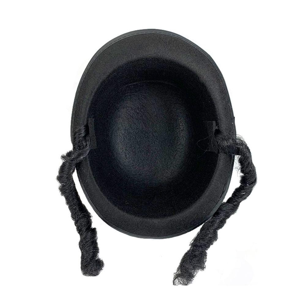 Black Color Braided Top Hat Round Shape Black Party Hat Classic Round Bowler Hat Adult