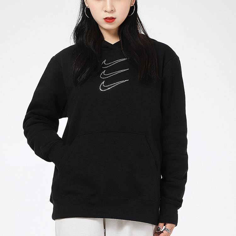 Nike Fleece-Lined Hoodie Pullover Women Tops Black DH1412-010