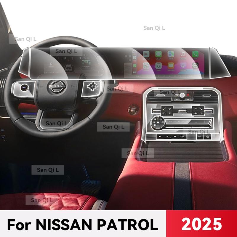 For NISSAN PATROL 2025 TPU Car Navigation Screen Film Gearbox Protective Sticker Anti-scratch Interior Accessories