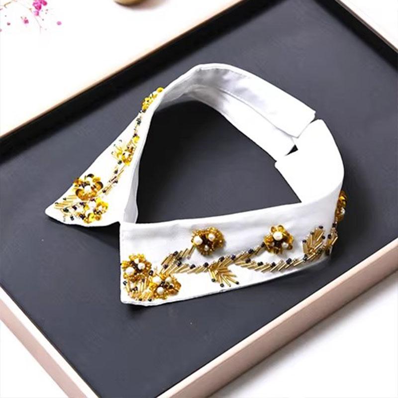 Elegant Diamond Beaded Detachable Collar for Women False Shawl Shoulder Wrap Lapel Fashionable Accessory for Women