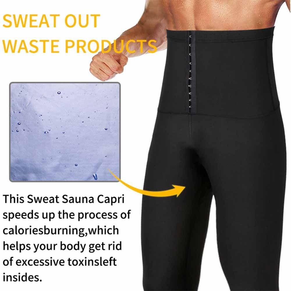 Hot Thermo Sweat Absorption Pants Compression Fit Men Loss Leggings Body Shaper  Sport Activities