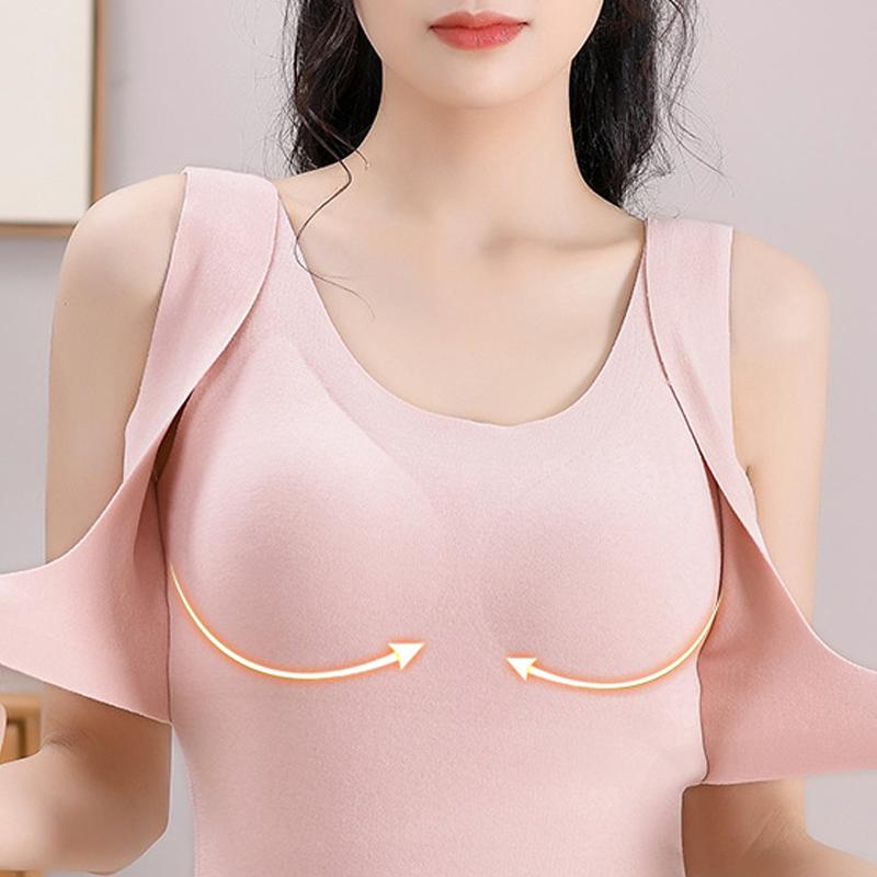 Women Thermal Vest Winter Body Shaping Cold Proof Cotton Underwear Warm Clothes Sexy Bra Padded Tops