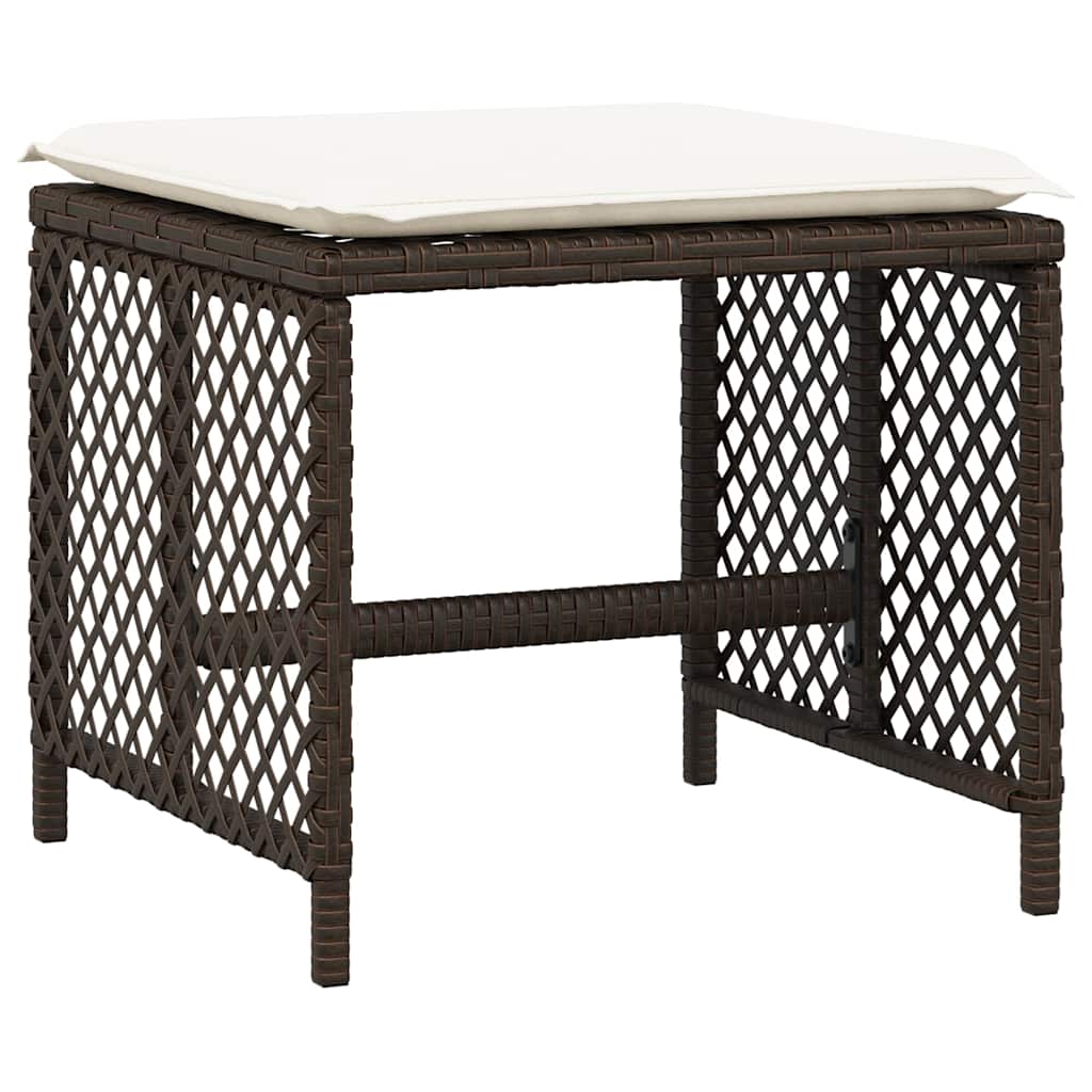 Vidaxl 9-Cz. Garden Furniture Set With Cushions, Brown, PE Rattan