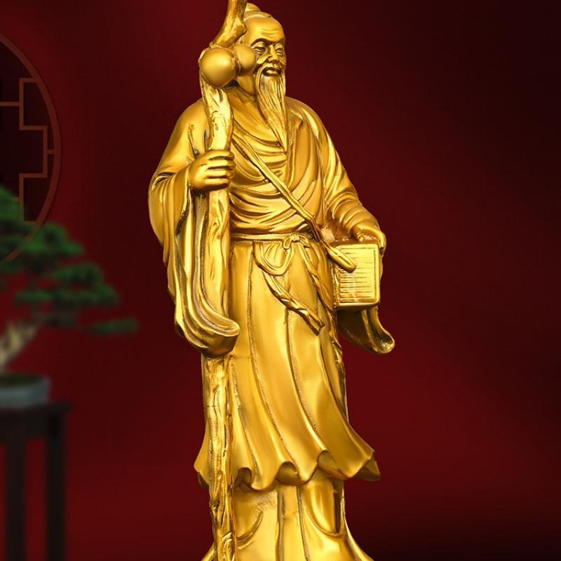 Pure Copper God Hua Tuo Traditional Chinese Medicine Hall Pharmacy Famous Doctor Medical Saint Statue Home Office