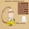 50 Stück 8ml Hängender Auto Lufterfrischer Diffusor Leer Klares Glas Ätherisches Diffusoröl Aromatherapie Duft Parfüm Anhänger Ro