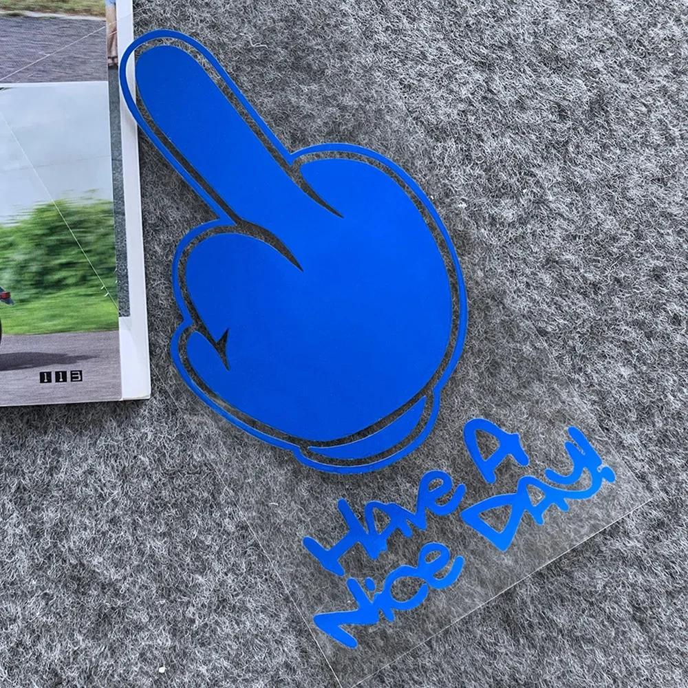 Motorcycle Stickers HAVe A Nice DAY ! Middle Finger Refletor Accessories Decals for Honda PCX125 Yamaha R1 Kawasaki Z900