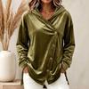 Cardigan con Cappuccio in Velluto Colorato Casual da Donna con Bottoni Asimmetrici sul Davanti Manica Lunga Cappotto Autunno Inverno