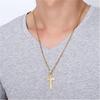 Fashion Stainless Steel Cross Pendant Necklace Unisex Punk Hip Hop Link Chain Charm Jewelry for Boys Girls Cool Gift