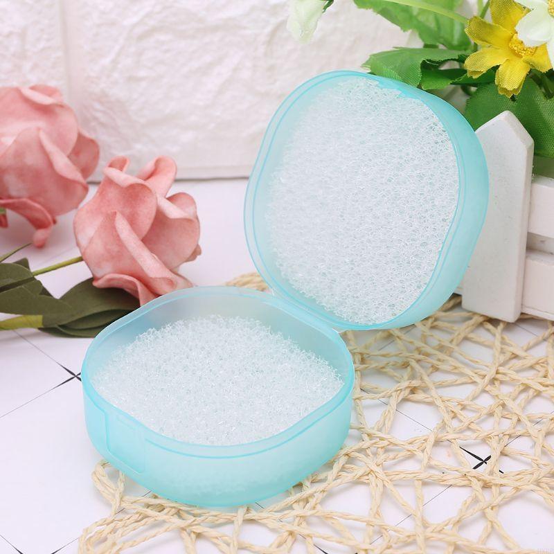 Neue Seifendose aus Kunststoff Schwamm für Etui Rund Reisebox Schwamm Seifenablagen für Etui