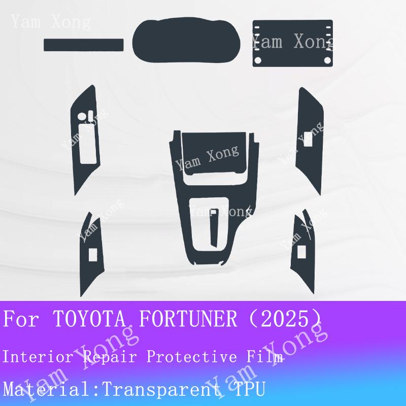 For TOYOTA FORTUNER 2025 Full Set Interior Film Gear Panel Transparent Protection Sticker Navigation Screen Anti-scratch Films