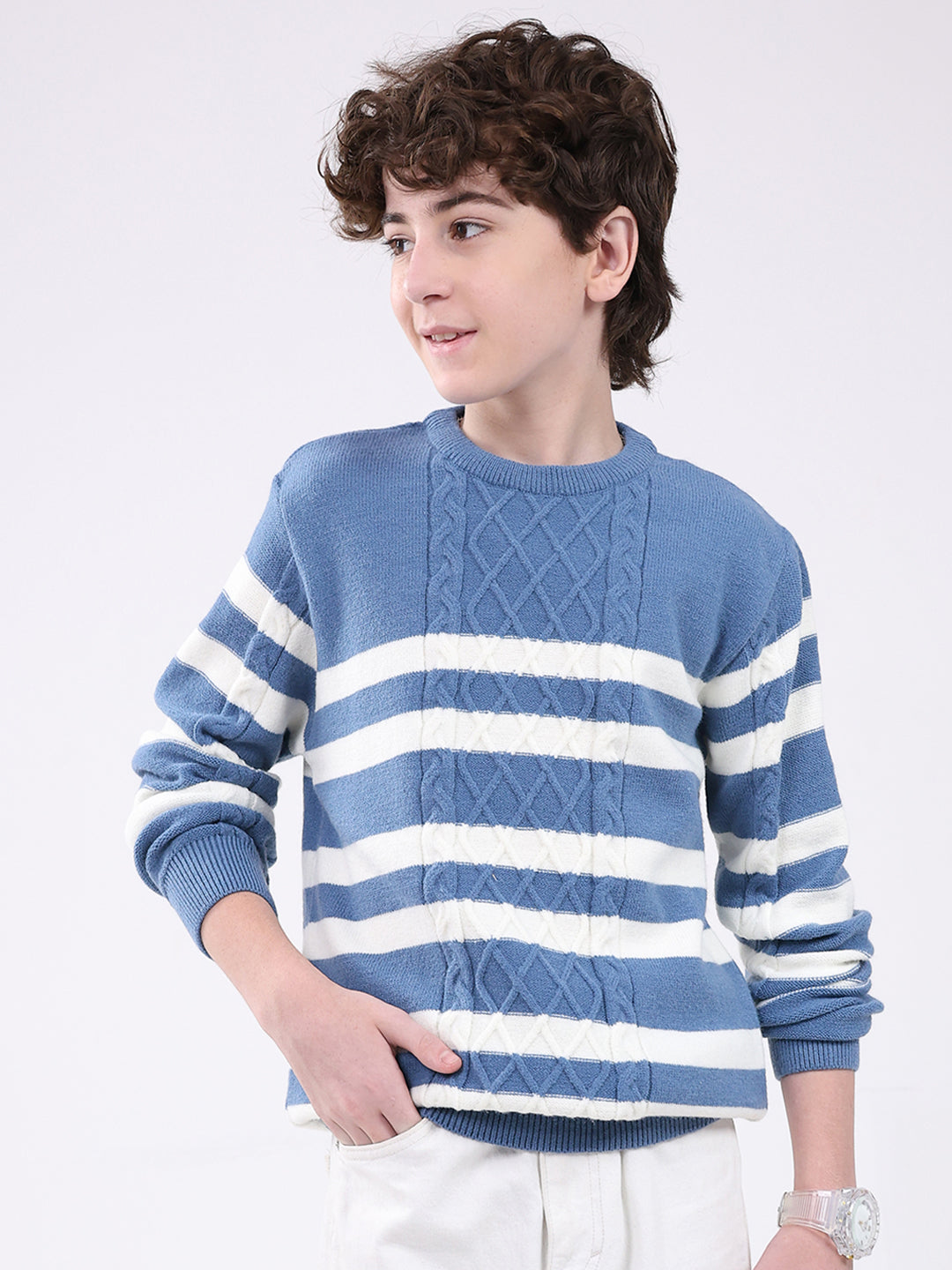 Monte Carlo Boy Regular Fit Blue Pullover 5-6 Years