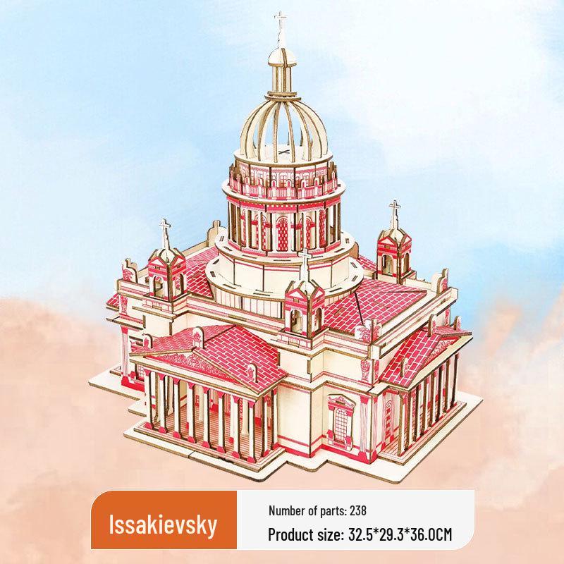 

Деревянная 3D-головоломка: Модель древней архитектуры для детского образовательного набора для самостоятельной сборки