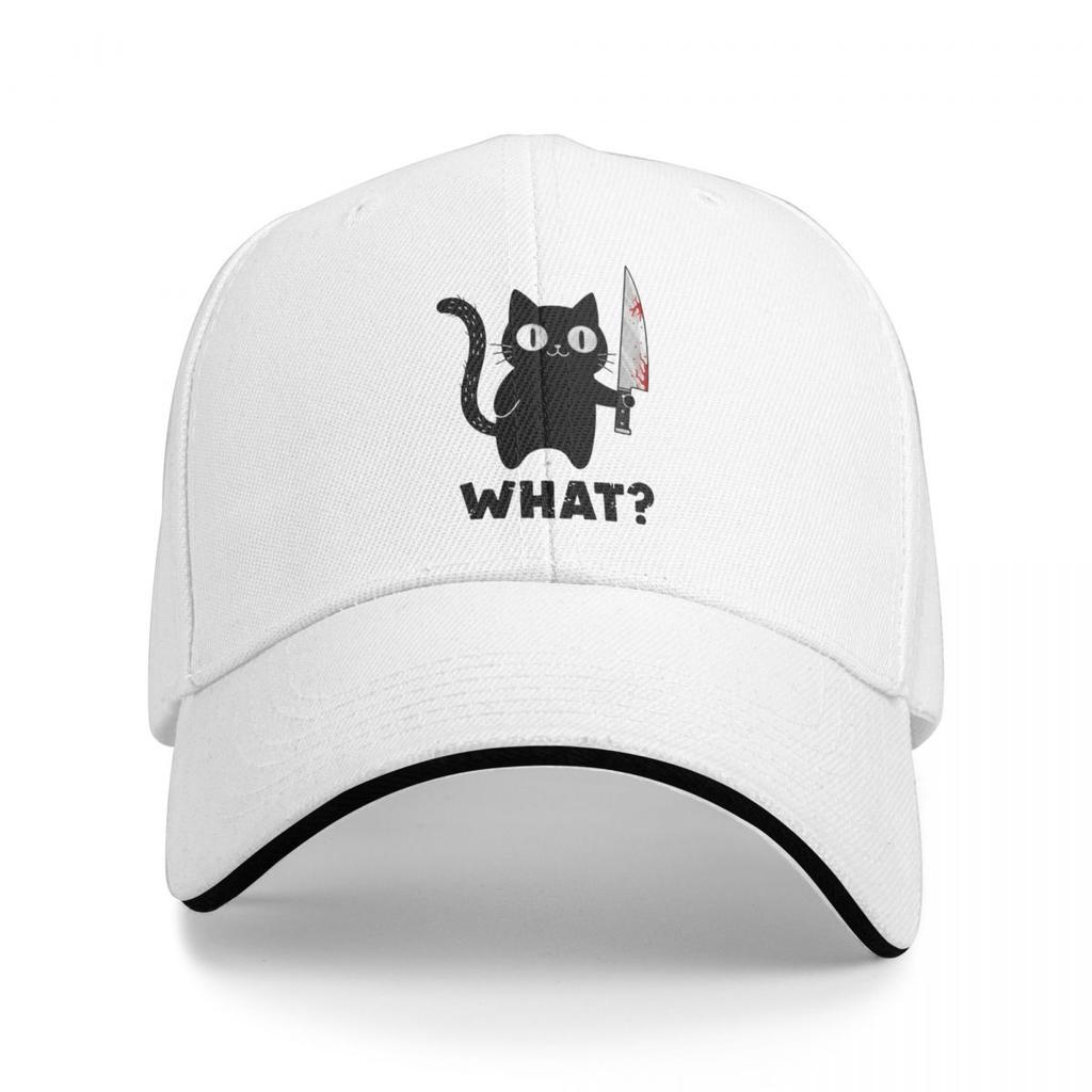 Baseball Caps What The Cat With A Knife Trending Customized Unisex Women Outdoor Spring Hats