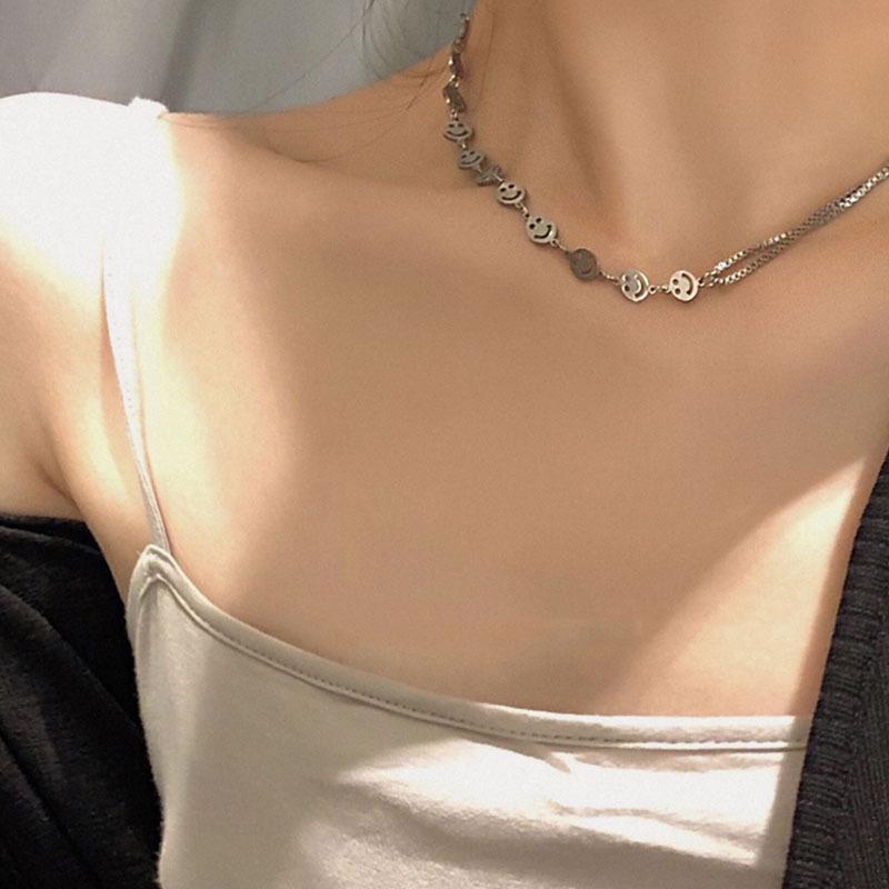 Women's Light Luxury Washable Titanium Steel Hip Hop Clavicle Necklace - Trendy Cold Style Sweater Chain Accessories