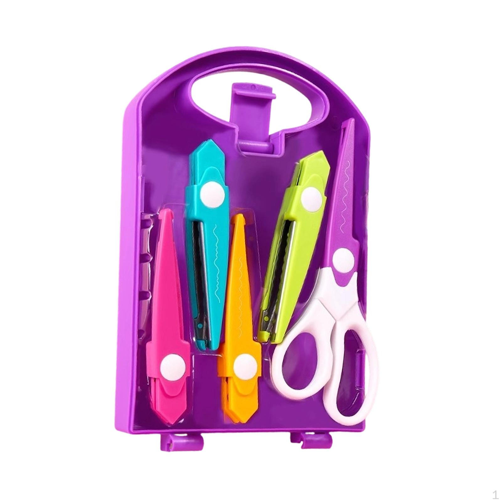 

Craft Scissors with 4Pcs Interchangeable Heads Decorative Edge Easy Use Design for Children