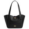 Hadley 28 Chiusura a lucchetto con logo Borsa tote in pelle double-face Borsa da shopping Borsa a mano a spalla taglia grande da donna nera