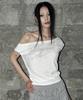 Aejeuyua Kitsch Dolman Off-Shoulder Tee White
