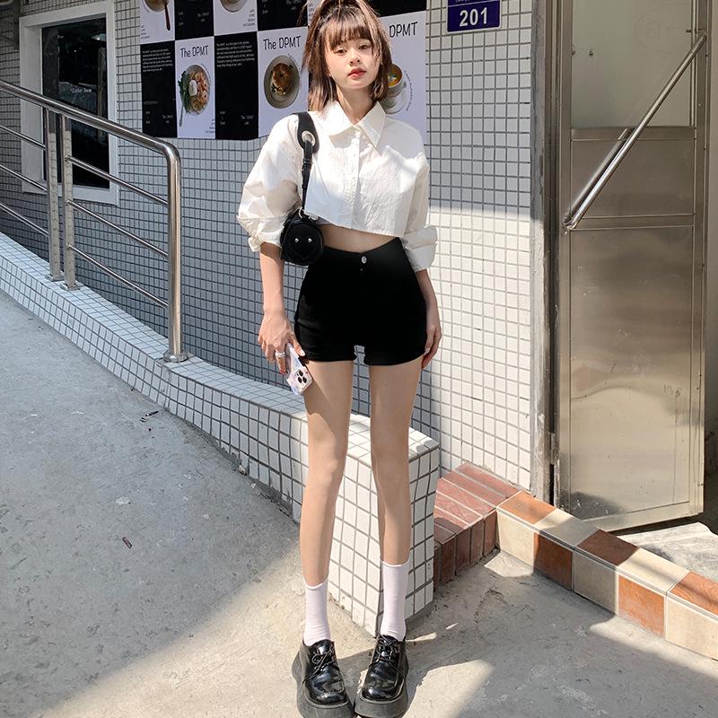 2025 Summer Women s American Red High-Waisted A-Line Denim Shorts - Spicy Girl Style S