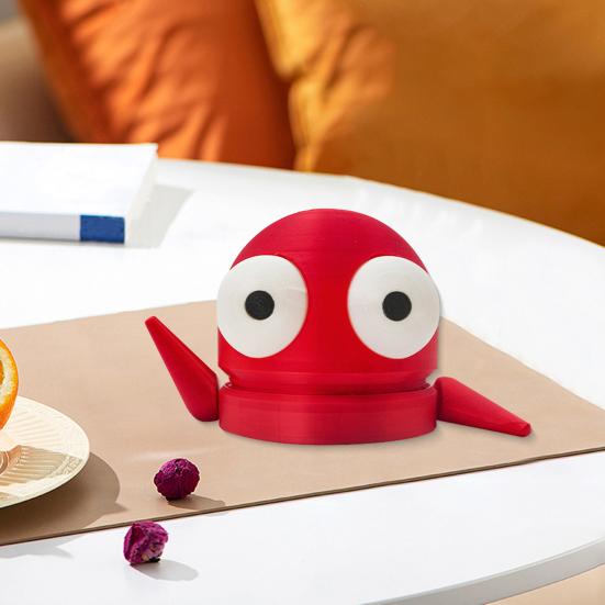 Cartoon Red Robot Piggy Bank Movable Arm Coin Cash Storage Container Kids Adults Money Saving Box Home Office Desktop Decoration