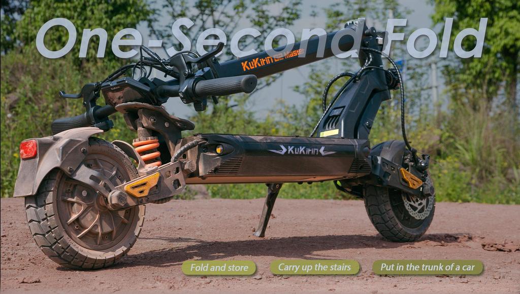 KuKirin G2 Master Elektriskais skūteris 70KM nobraukums un 60KM/H maksimālais ātrums, 10'' bezceļu riepas, 2000W dubultais motors, viss alumīnija korpuss, salokāms skūteris(NAV ABE)